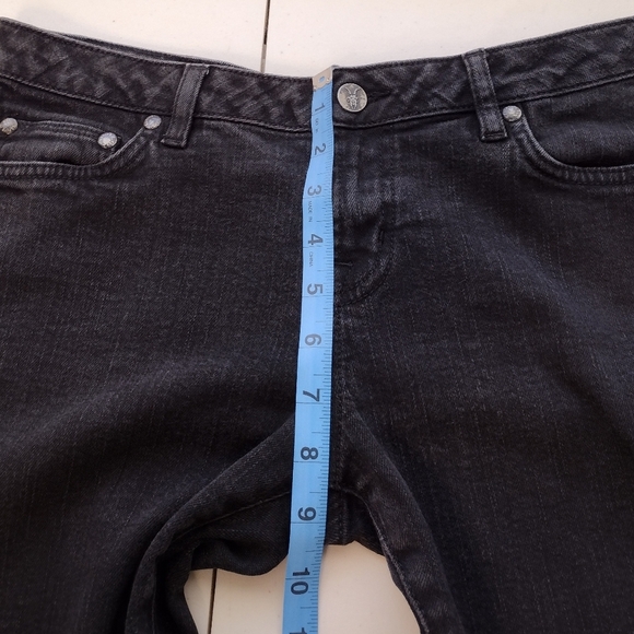 All Saints Spitalfields Women's Black Denim Pipe Skinny Low Rise Jeans Sz 30/32 - Picture 14 of 16